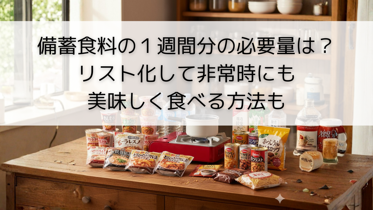 備蓄食料の１週間分の必要量は？ リスト化して非常時にも美味しく食べる方法も